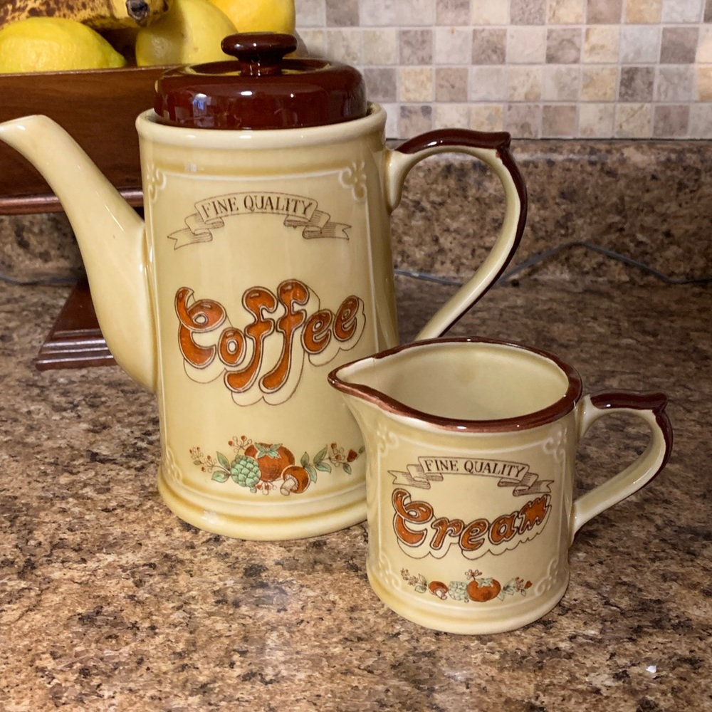 Vintage Asake Japan MCM Coffee Pot & creamer